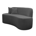 Ver imagem 3 de Sofá Minimalista Orgânico 2 Lugares Sala Bouclé:bouclé Cinza Chumbo