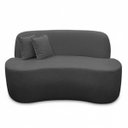 Ver imagem 2 de Sofá Minimalista Orgânico 2 Lugares Sala Bouclé:bouclé Cinza Chumbo