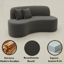 Ver imagem 5 de Sofá Minimalista Orgânico 2 Lugares Sala Bouclé:bouclé Cinza Chumbo