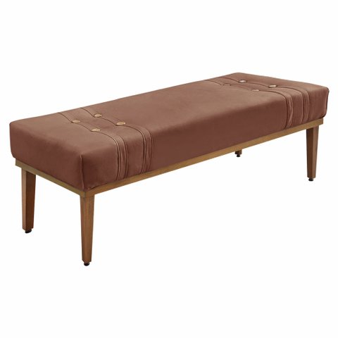 Calçadeira Recamier King 1,95m Gênova Veludo - Pallazio - Cobre