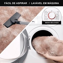 Kit Tapete Banheiro Felpudo Peludo Mesclado Bege 40 X 60 Cm - 4