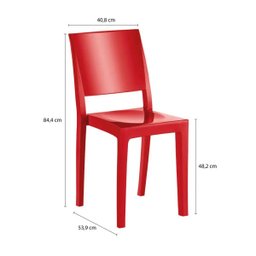 Kit 4 Cadeiras Hydra Plus em Polipropileno - Kappesberg - Vermelho - 4