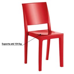 Kit 4 Cadeiras Hydra Plus em Polipropileno - Kappesberg - Vermelho - 3