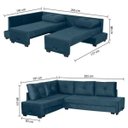 Ver imagem 4 de Sofá Cama Rafaela Modulado de Canto - Suede Penna Azul