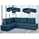 Ver imagem 1 de Sofá Cama Rafaela Modulado de Canto - Suede Penna Azul