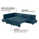 Ver imagem 3 de Sofá Cama Rafaela Modulado de Canto - Suede Penna Azul