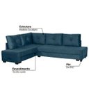 Ver imagem 2 de Sofá Cama Rafaela Modulado de Canto - Suede Penna Azul