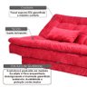 Sofá Cama Salomé 3 Lugares 1,85M Encosto Retrátil - Suede Vermelho - 2