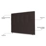 Cabeceira Estofada Cama Box Casal Queen Size Fiorella 160cm Corino Marrom Cacau - Desk Design - 3