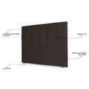 Ver imagem 3 de Cabeceira Estofada Cama Box Casal Queen Size Fiorella 160cm Corino Marrom Cacau - Desk Design