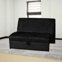 Ver imagem 1 de Sofá Cama Malú 2 Lugares - Suede Amassado - Preto