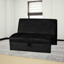 Sofá Cama Malú 2 Lugares - Suede Amassado - Preto - 1 Sofá Cama Malú 2 Lugares - Suede Amassado - Preto - 1