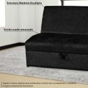 Ver imagem 2 de Sofá Cama Malú 2 Lugares - Suede Amassado - Preto