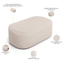 Ver imagem 4 de Puff Decorativo Orgânico para Living Quarto 100cm Doha W01 Linho Cru - Lyam Decor