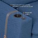 Ver mais imagens de Sofá Retrátil Reclinável Lugano 2,40m USB e Porta Copos Linho Azul - King House
