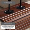 Bandeja Esteira de Madeira para Braço de Sofá com Porta Copos – Castanho - 4