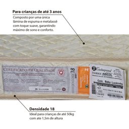 Colchão Berço Luckspuma Colchões para Baby Luckinho com Sistema Antiácaro, Antifungo e Antialérgico D18 (130x70x10cm) - 3 Colchão Berço Luckspuma Colchões para Baby Luckinho com Sistema Antiácaro, Antifungo e Antialérgico D18 (130x70x10cm) - 3