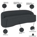 Ver imagem 3 de Sofá 4 Lugares para Sala de Estar Living 230cm Theo D06 Bouclê Cinza Escuro - Mpozenato