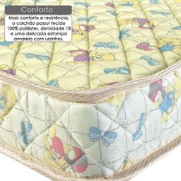 Colchão Berço Luckspuma Colchões para Baby Luck Bordado Urso - Antiácaro, Antifungo e Antialérgico D18 - 130x60x10cm - 3