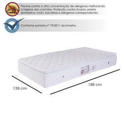 Colchão Casal Luckspuma Colchões L.Spring Ensacado One Side com Sistema Antiácaro, Antifungo e Antialérgico (188x138x25 - 3 Colchão Casal Luckspuma Colchões L.Spring Ensacado One Side com Sistema Antiácaro, Antifungo e Antialérgico (188x138x25 - 3
