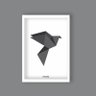 Quadro Decorativo Pássaro Origami - Moldura Branca - 3