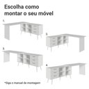 Ver imagem 6 de Escrivaninha em L Mesa para Computador Gamer 3 Gavetas Branco Lisboa Madesa