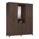 Ver imagem 2 de Guarda-Roupa para Quarto com Espelho Pérsia Marrom/Café Demóbile