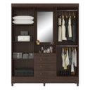 Ver imagem 4 de Guarda-Roupa para Quarto com Espelho Pérsia Marrom/Café Demóbile