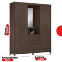 Ver imagem 3 de Guarda-Roupa para Quarto com Espelho Pérsia Marrom/Café Demóbile