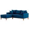 Sofá 3 Lugares Beny com Chaise Esquerdo Suede Azul - 3