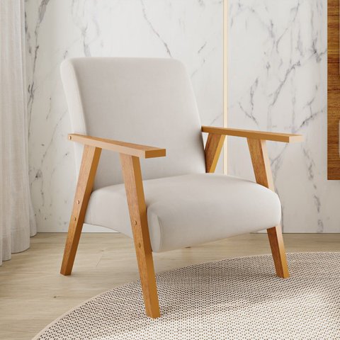 Poltrona Decorativa Pés em MDF Fraga