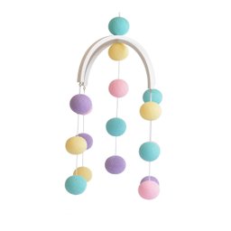 Móbile Infantil Cormilu de Bolinhas, Artesanal, Mdf, 30cm Largura, 50cm Altura, Bolinhas 6cm Diâmetr - 2