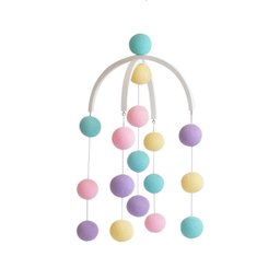 Móbile Infantil Cormilu de Bolinhas, Artesanal, Mdf, 30cm Largura, 50cm Altura, Bolinhas 6cm Diâmetr - 1