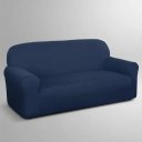 Ver imagem 5 de Capa para Sofá 03 Lugares Avulsa Coladinha Malha Elastica:Azul