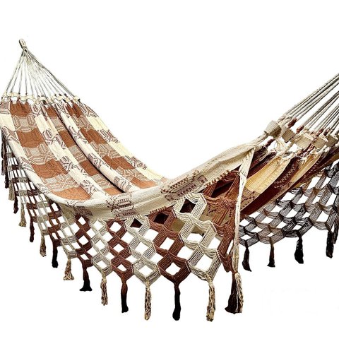 Rede Grande Luxo de Dormir P/ Casal 4,40 Metros Várias Cores:caramelo com Cru