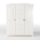 Ver imagem 2 de Guarda-Roupa Solteiro 3 Portas 4 Prateleiras Madeira Maciça Provençal Bastian Branco/Lavado