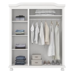 Guarda-Roupa Solteiro 3 Portas 4 Prateleiras Madeira Maciça Provençal Bastian - 4 Guarda-Roupa Solteiro 3 Portas 4 Prateleiras Madeira Maciça Provençal Bastian - 4
