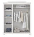 Ver imagem 4 de Guarda-Roupa Solteiro 3 Portas 4 Prateleiras Madeira Maciça Provençal Bastian Branco/Lavado