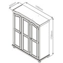 Ver imagem 3 de Guarda-Roupa Solteiro 3 Portas 4 Prateleiras Madeira Maciça Provençal Bastian 