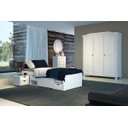 Ver imagem 4 de Guarda-Roupa Solteiro 3 Portas 4 Prateleiras Madeira Maciça Provençal Bastian