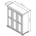 Ver imagem 3 de Guarda-Roupa Solteiro 3 Portas 4 Prateleiras Madeira Maciça Provençal Bastian Branco/Lavado