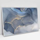 Ver imagem 1 de Quadro Decorativo em Canvas Abstrato Mármore Azul TaColado Moldura Flutuante 4,5cm Branca 120 x 80cm