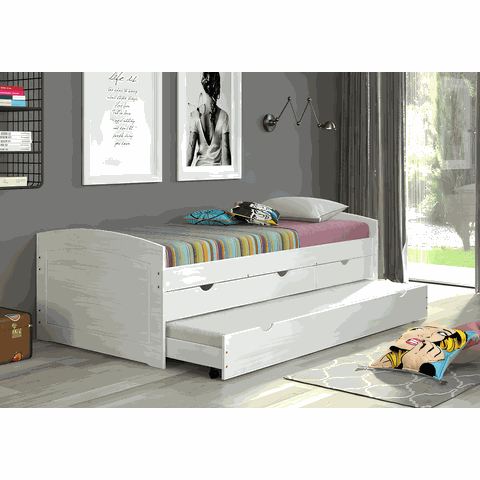 Bicama Solteiro 3 Gavetas em Madeira Maciça Ulli