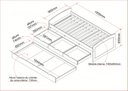 Ver imagem 7 de Bicama Solteiro 3 Gavetas em Madeira Maciça Ulli Branco/Lavado