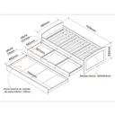 Ver imagem 5 de Bicama Solteiro 3 Gavetas em Madeira Maciça Ulli
