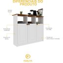 Ver imagem 7 de Bancada Balcão Ilha Gourmet para Cozinha 114cm 3 Portas com Nichos Hera Fidelitá
