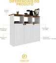 Ver imagem 7 de Bancada Balcão Ilha Gourmet para Cozinha 114cm 3 Portas com Nichos Hera Fidelitá