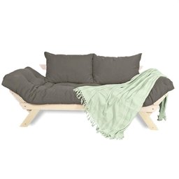Sofá Japão Futon Cinza em Madeira Maciça - 1