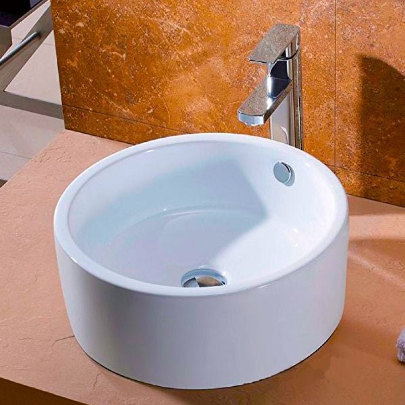 Cuba de Apoio Banheiro Lavabo Sobrepor Redonda de Porcelana Cerâmica Louça C286 - Premierdecor - 2