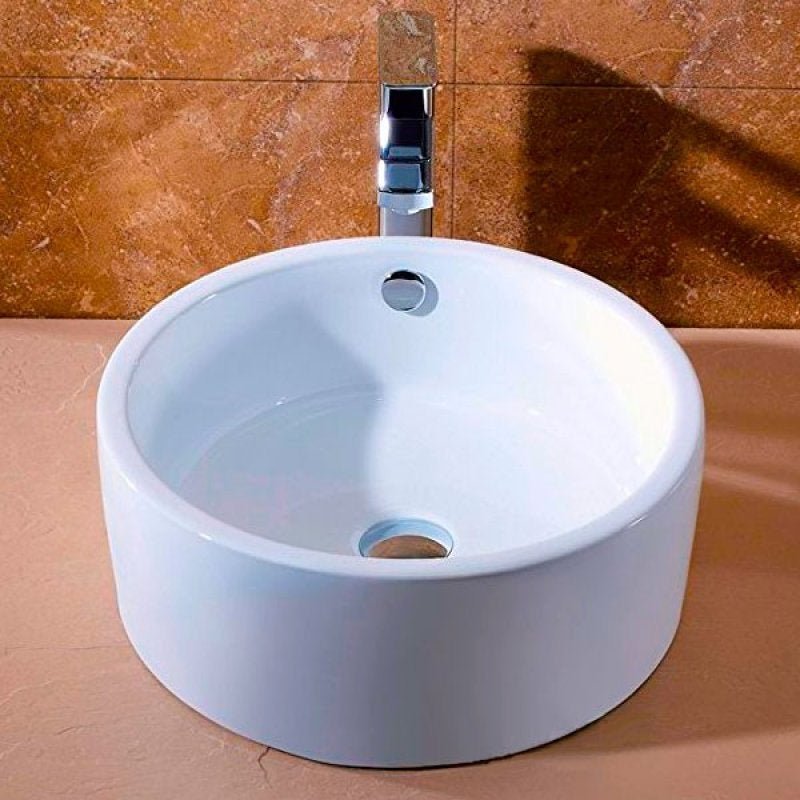 Cuba de Apoio Banheiro Lavabo Sobrepor Redonda de Porcelana Cerâmica Louça C286 - Premierdecor - 1